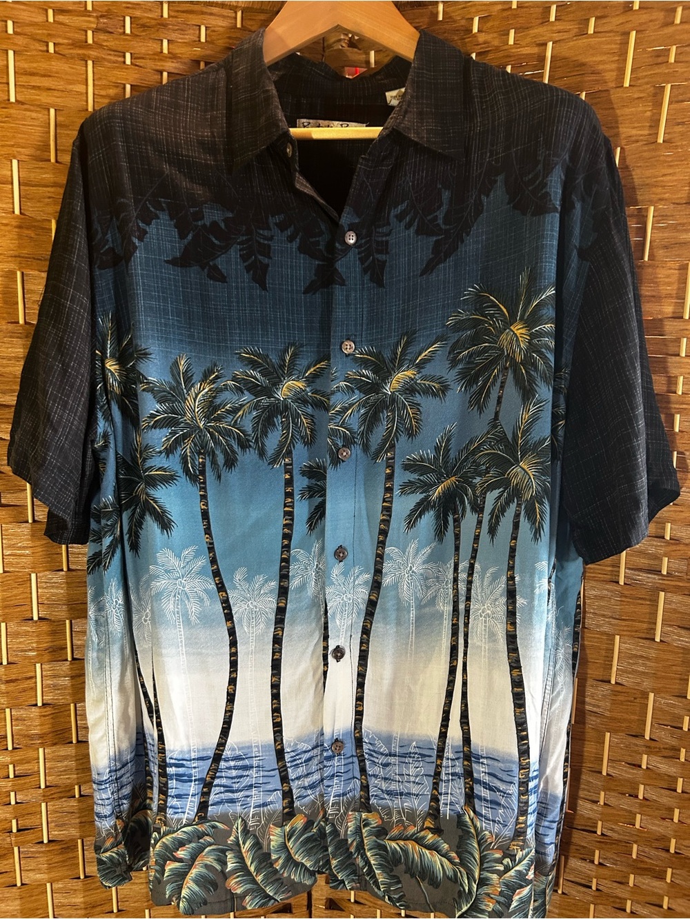Batik Bay Hawaiian Palm Tree Shirt Rayon Camp Aloha Tropical Beach XL